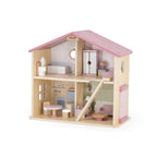Wooden Doll House with Furniture Set | Kids Pretend Play Dollhouse Toy 3+