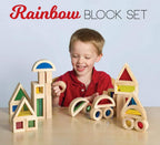 Kidpik Rainbow Wooden Blocks 24 Pcs | Kids Colorful Learning Building Toy Set