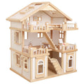 Happy Family Wooden Doll House for Kids | DIY Dollhouse with Furniture & Accessories