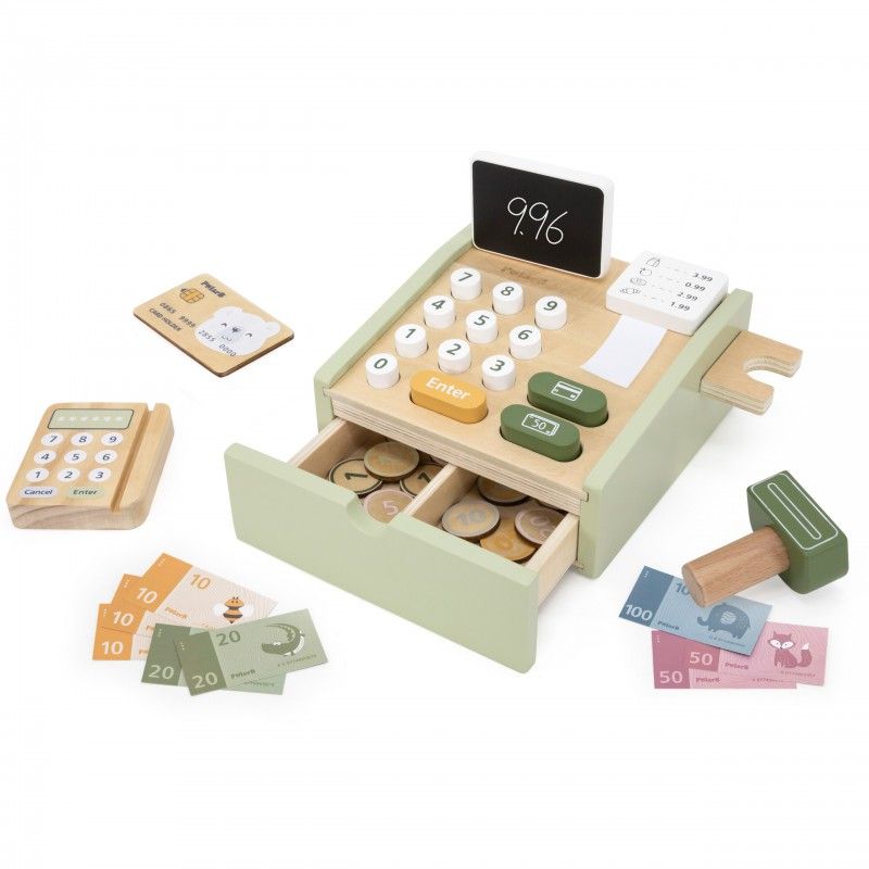 Kids Cash Register Toy Set | Pretend Play Supermarket Scanner & Credit Card Machine