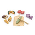 Wooden Cutting Vegetables Toy Set for Kids | Pretend Play Kitchen Cutting Board Set