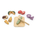 Wooden Cutting Vegetables Toy Set for Kids | Pretend Play Kitchen Cutting Board Set