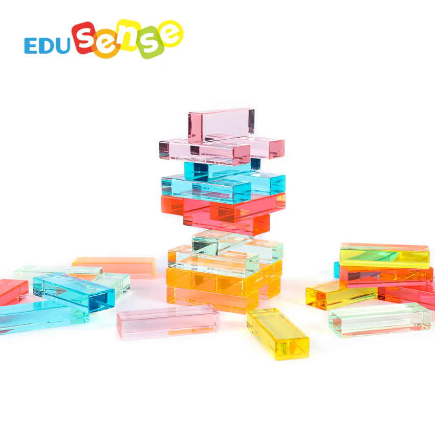 Acrylic Stacking Blocks 36 Pcs | Montessori Sensory Building Toy for Kids