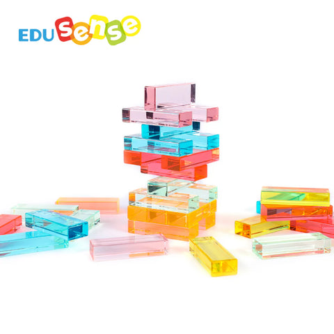 Acrylic Stacking Blocks 36 Pcs | Montessori Sensory Building Toy for Kids