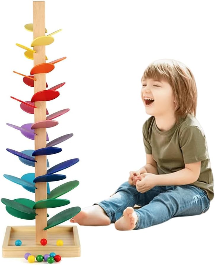 Musical Rainbow Tree Building Blocks Toy | Montessori Wooden Educational Music Toy Kids
