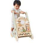 Wooden Baby Walker with Activity Panel | Learning Push Walker for Toddlers 12M+