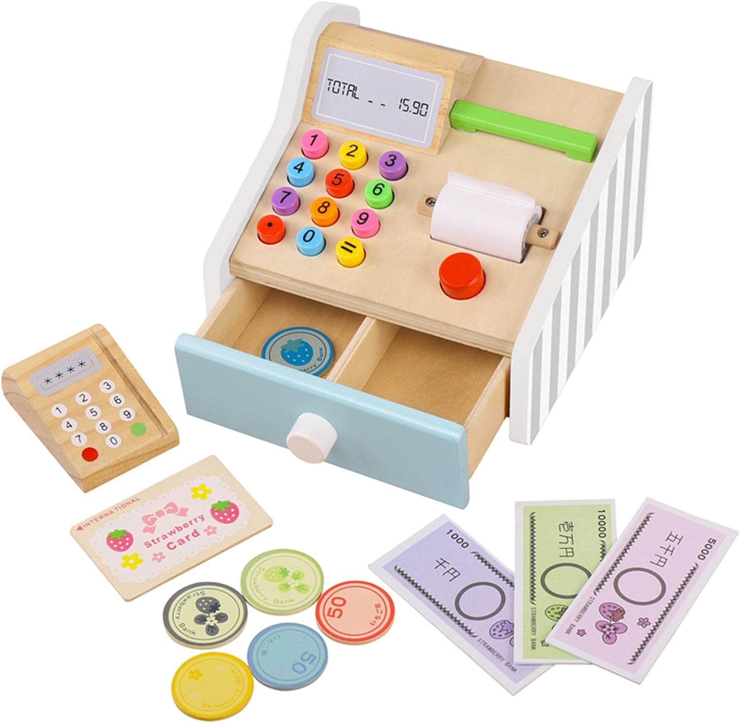 My Cash Register Toy for Kids | Pretend Play Supermarket Checkout Set with Scanner & Calculator