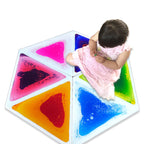 Pressure Sensitive Color Changing Liquid Floor Tiles 6 PCS Triangle | Kids Sensory Gel Mats
