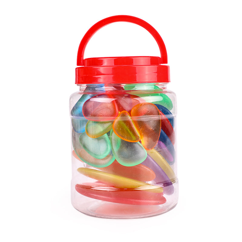 Rainbow Pebbles Transparent Sorting Stacking Stones | 36 PCS Learning Set