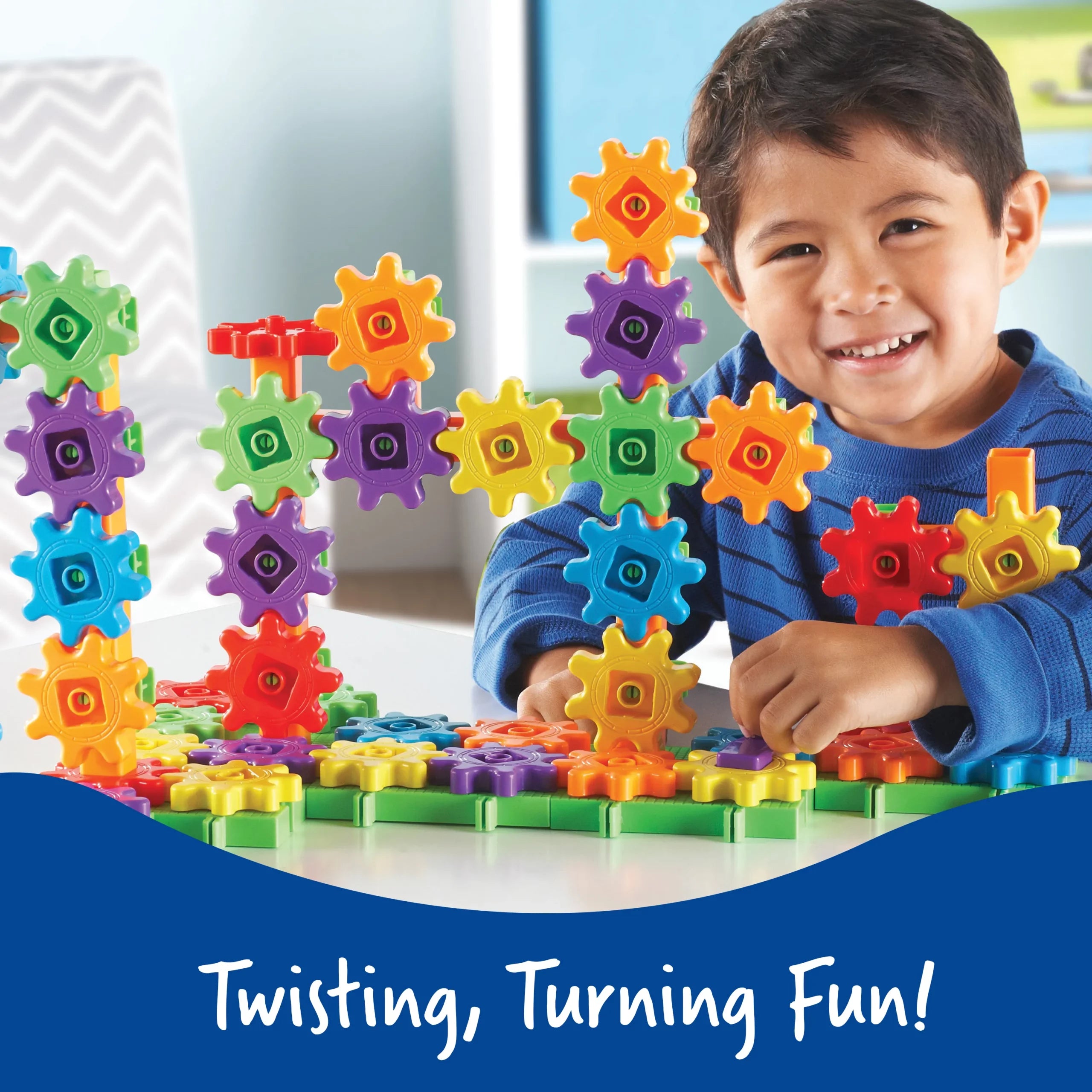 Gears! Gears! Gears! Deluxe Building Set | Kids Engineering Construction Toy 100 Pcs
