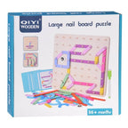 Large Nail Board Puzzle | Kids 2-in-1 Wooden Pattern Drawing Learning Toy