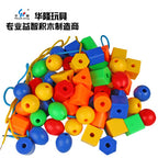Jumbo Lacing Beads with String & Tote 54 Pcs