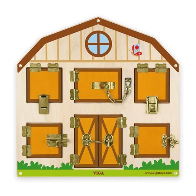 Wooden Wall Business Board | Lock Activity Busy Board for Kids
