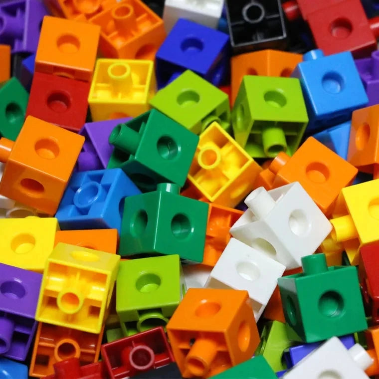 2cm Linking Cubes 100 Pcs | Kids 3D STEM Building Blocks Educational Toy Set