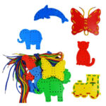 Plastic Lacing Animal Shape 32 Pcs | Montessori Sewing & Learning Activity Toy Set
