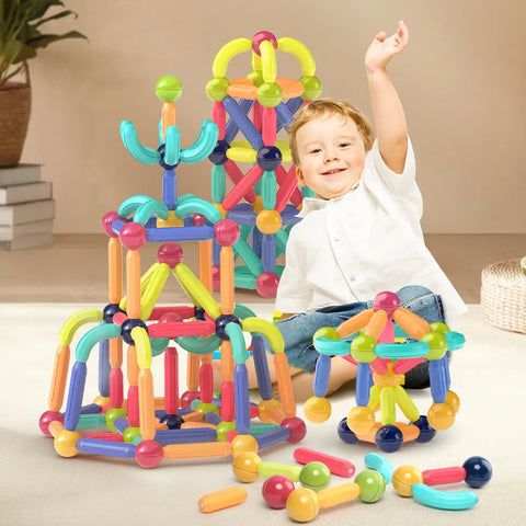 Magnetic Sticks 54 PCS | STEM Construction DIY Building Educational Toy Set