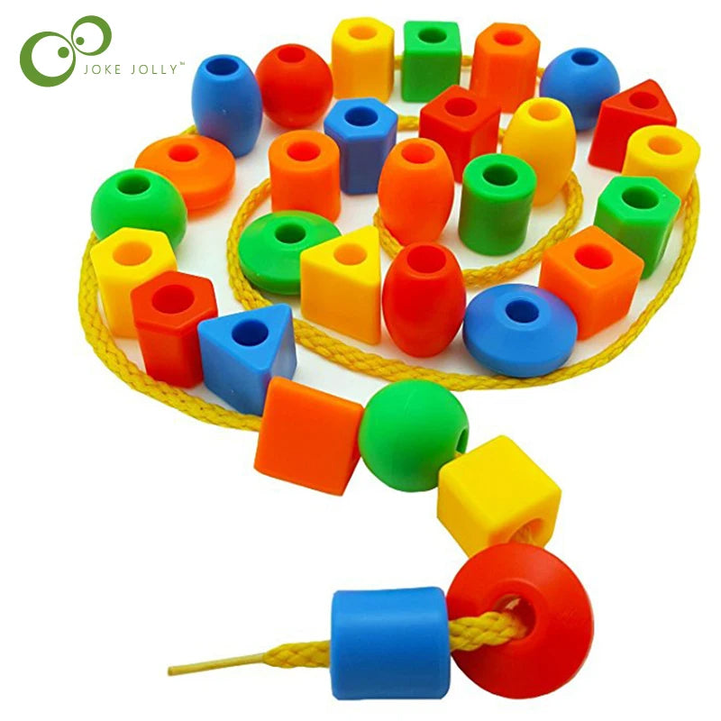 Jumbo Lacing Beads with String & Tote 54 Pcs