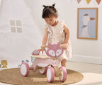 Wooden Toddler Cycle Pink | 4 Wheel Balance Ride-On Bike for Kids 18M+