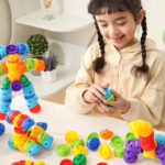 Constructor Blocks 58 Pcs | Kids STEM Snap & Twist Educational Building Toy Set