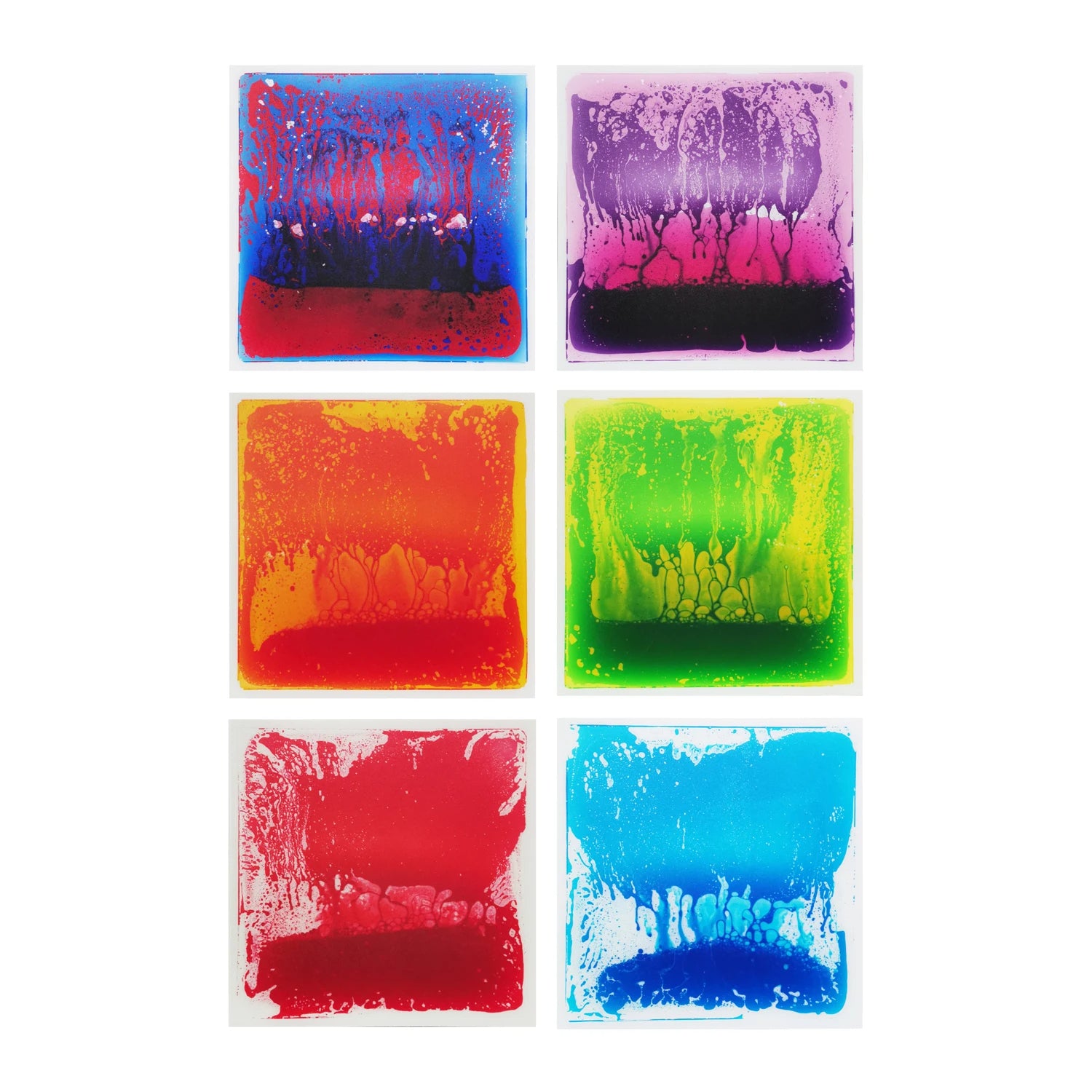 Playlearn Liquid Floor Tiles 6pc Square | Large Sensory Gel Floor Mats