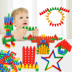 Interconnecting Bullets Stacking Blocks 105 Pcs | Kids Montessori STEM Building Toy Set