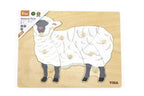 Montessori Wooden Sheep Puzzle | Animal Shape Sensory Learning Toy for Kids 18+ Months