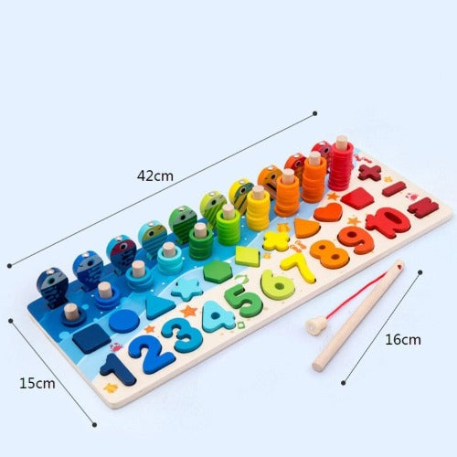 Montessori Smart Math Board | Kids Number Matching & Fishing Learning Toy