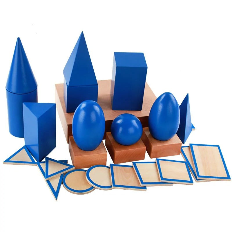Wooden Montessori Geometry Set | 3D Shapes Learning Toy for Preschool Kids