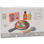 Danish Noble Wooden Pizza Toy Set | Kids Pretend Play Kitchen Food Cutting Set