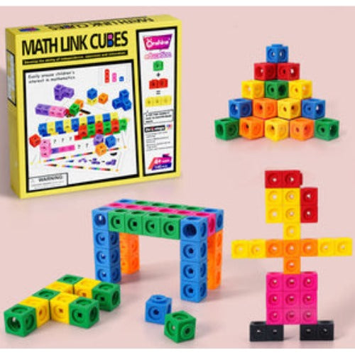 Math Link Cubes 146 Pcs | Kids Math Learning Manipulative Set for Counting & Arithmetic