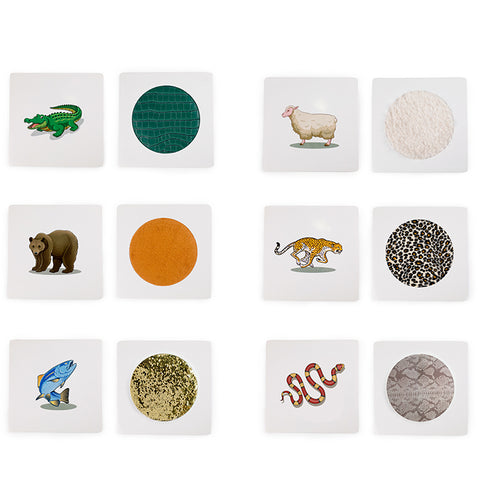 Animal Print Hand Perception Development Mats (6 PCS)