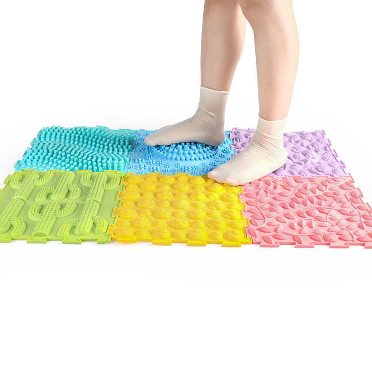 Massage Orthopedic Sensory Floor Mats 6 PCS | Kids Foot Massage Play Mat Set