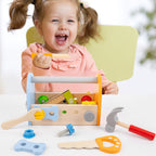 Wooden Tool Box Set for Kids | Pretend Play Carpenter Kit Educational Construction Toy