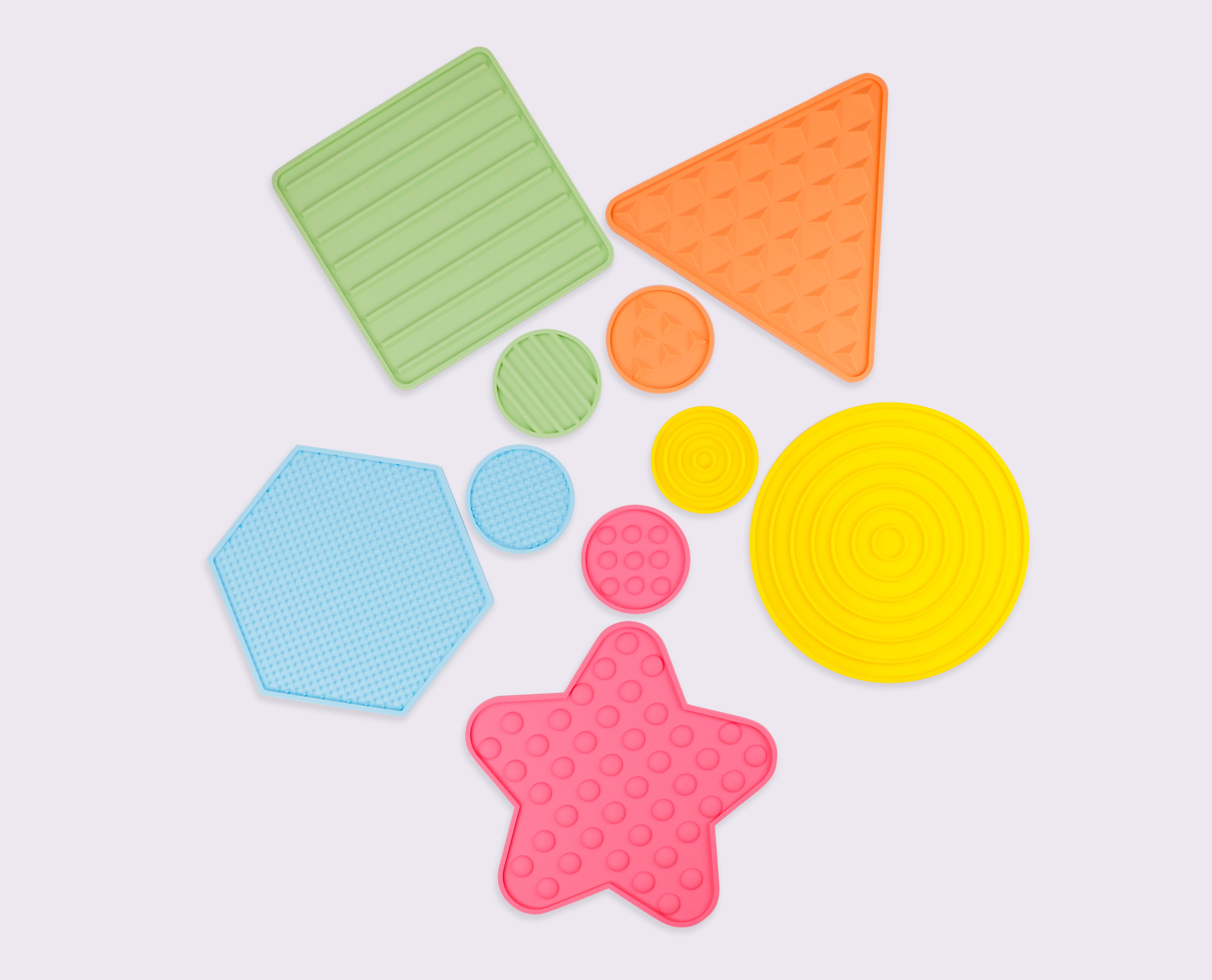 Silicone Textured Sensory Play Mat Toys 10 PCS | Tactile Fidget Rings for Kids