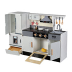 Honey Joy Kids Kitchen Playset 2 Pcs | Wooden Pretend Play Kitchen Set with Light & Sound