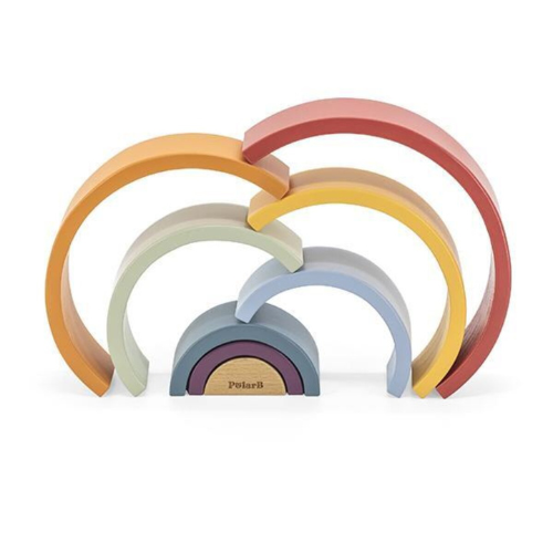 Wooden Stacking Rainbow Blocks | Montessori Color Stacking Toy for Kids 18M+