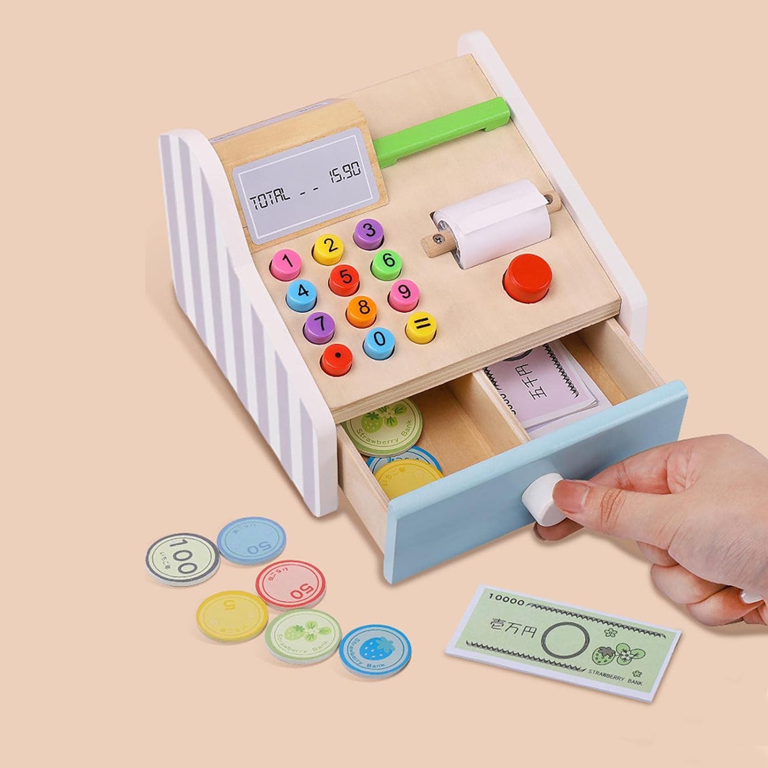 My Cash Register Toy for Kids | Pretend Play Supermarket Checkout Set with Scanner & Calculator