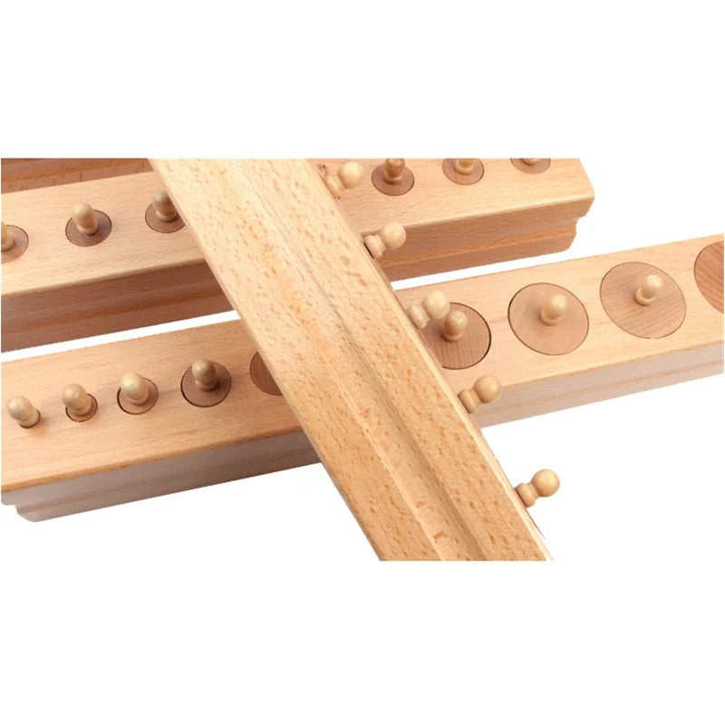 Wooden Cylindrical Blocks Set of 4 | Montessori Cylinder Learning Toy for Kids