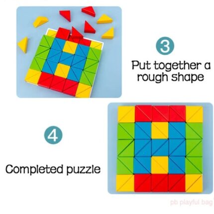 Triangle Building Blocks | Wooden STEM Educational Toys for Kids Creativity & Learning