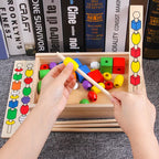 Wooden Beads Lacing Game | Kids Stringing Beads Fine Motor Learning Toy