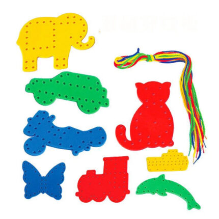 Plastic Lacing Animal Shape 32 Pcs | Montessori Sewing & Learning Activity Toy Set