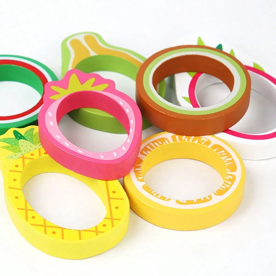 Fruit Colors Classification Toy for Kids | Wooden Color Sorting Bowl Montessori Set