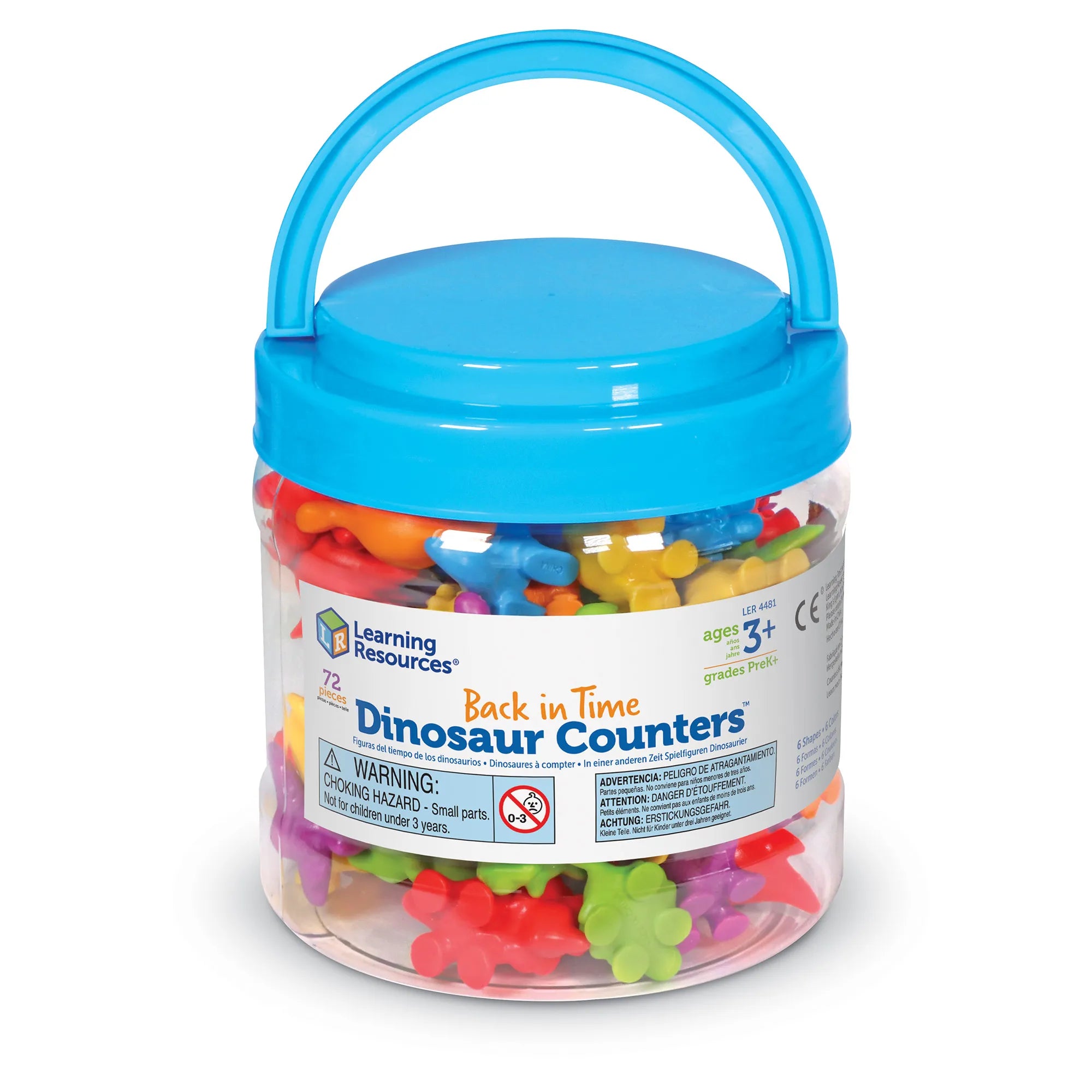 Back in Time Dinosaur Counters | 72 Pcs Math Counting & Sorting Educational Toy