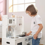 Little Chef's Kitchen with Light and Sound | Classic White Wooden Play Kitchen