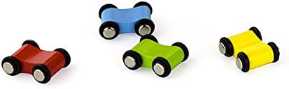Car Slider Building Toy | Wooden Car Ramp Slider with Mini Cars for Kids 3+