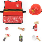 Firefighter Role Play Set (8 Pcs) | Kids Pretend Play Costume & Rescue Toy Kit