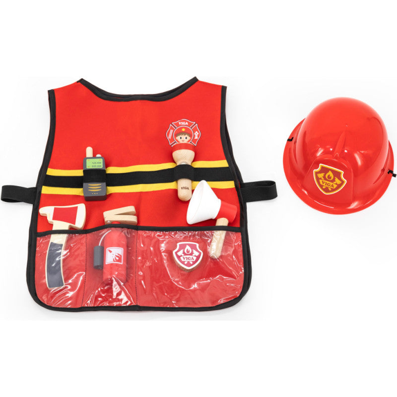 Firefighter Role Play Set (8 Pcs) | Kids Pretend Play Costume & Rescue Toy Kit