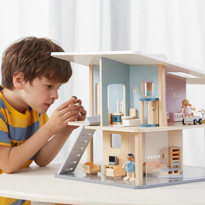 Doll House Sitting Room Furniture Set 15pcs | Mini Living Room Playset Kids