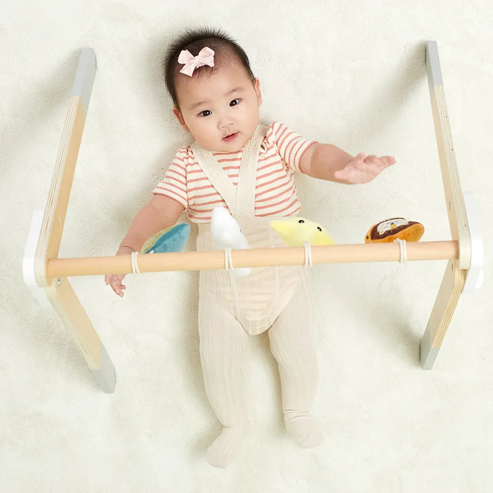 Foldable Baby Play Gym 0M+ | Wooden Activity Gym for Newborn Sensory Play