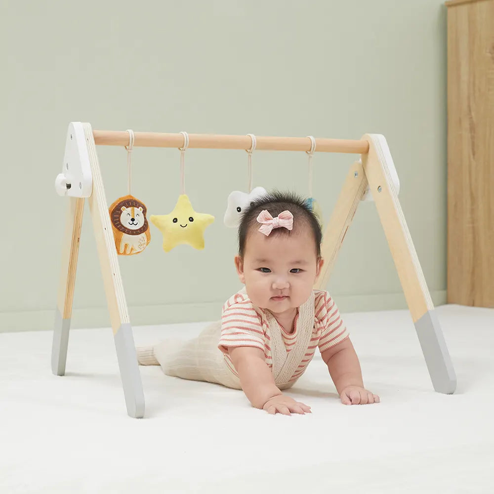 Foldable Baby Play Gym 0M+ | Wooden Activity Gym for Newborn Sensory Play